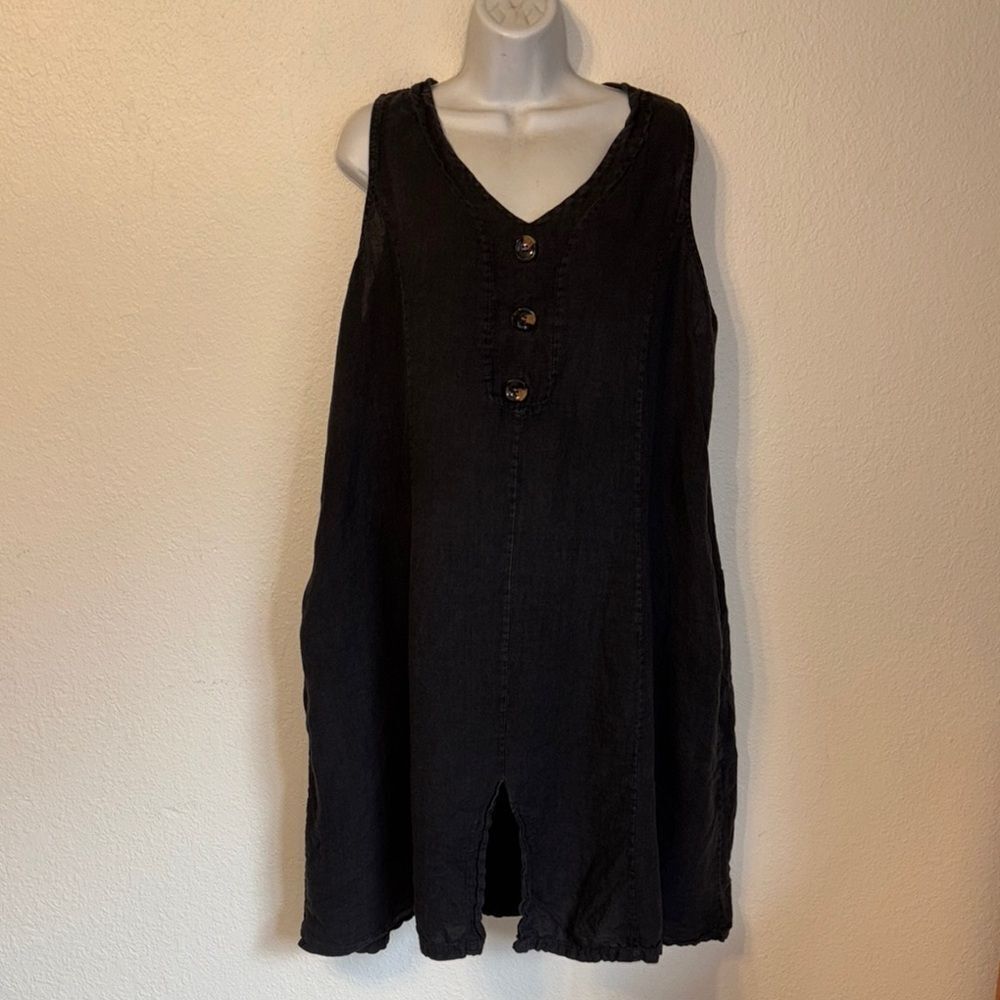 Alessia Pacini Linen Lagenlook Sleeveless Tunic 1X